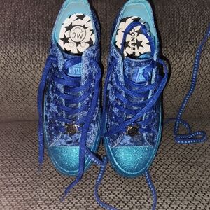 Converse Blue Velvet Sneakers